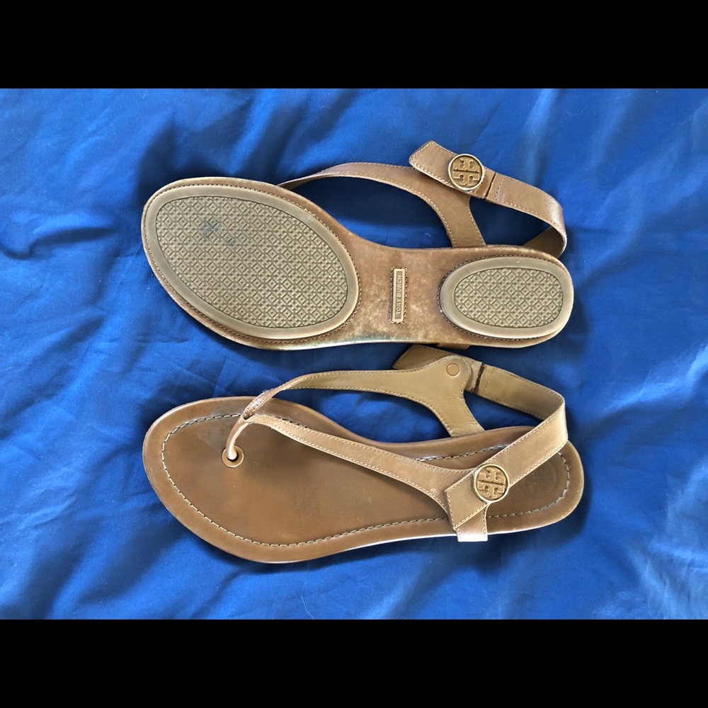 Tory Burch Minnie sandals tan size 8